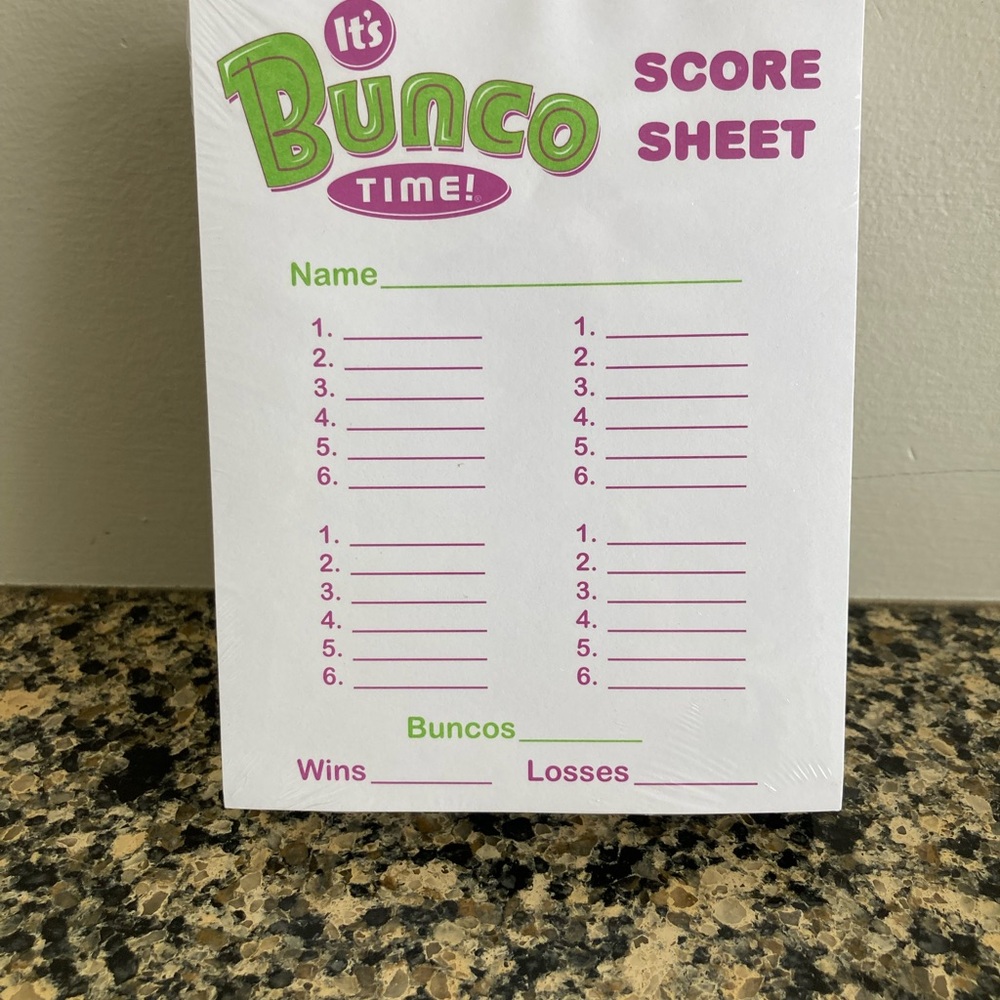 Bunco Dice Game Score Sheets - 6 pack of Score Pads